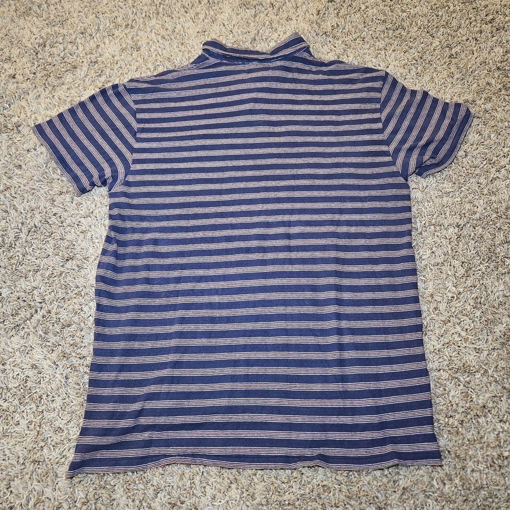 Ralph Lauren Polo Jeans Co. Men's Short Sleeve Polo Shirt Navy Striped Size XL - Picture 2 of 5